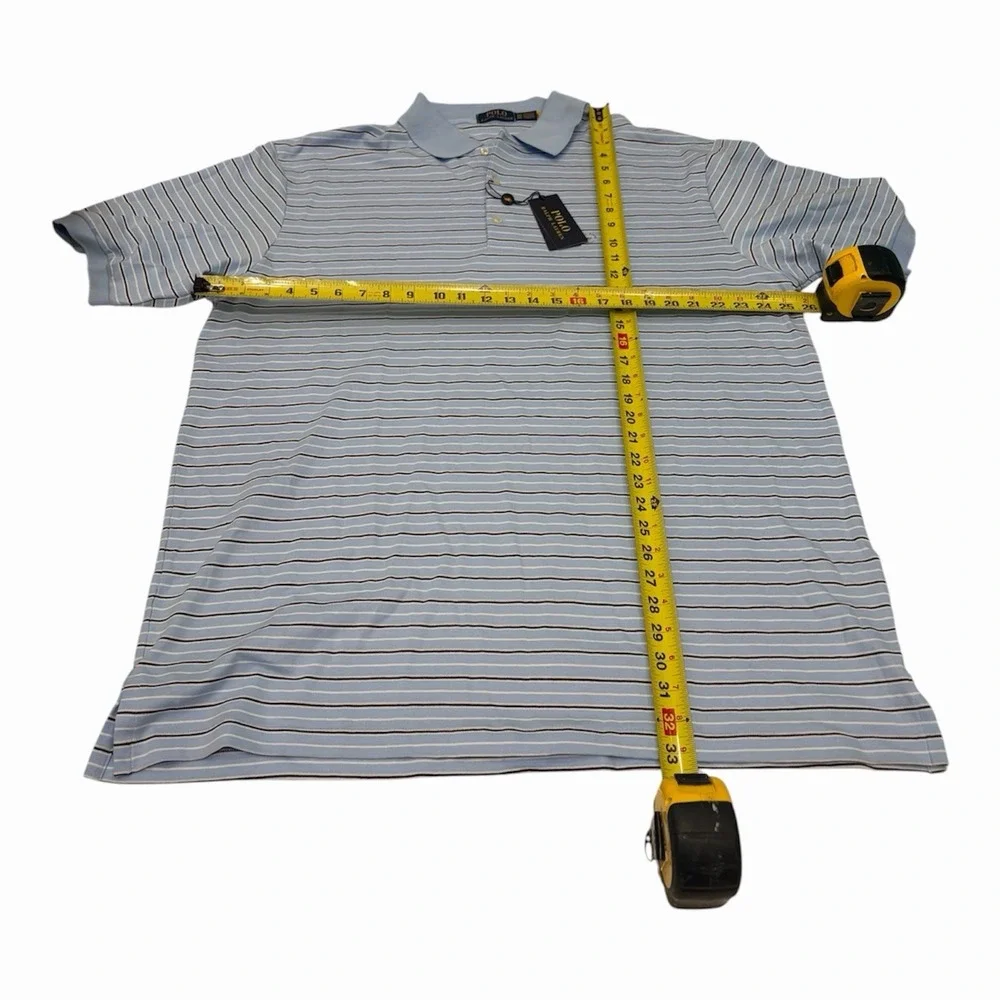 Polo Ralph Lauren Men's Polo Classic Fit Blue Stripes 100 Cotton Size XLT NWT
